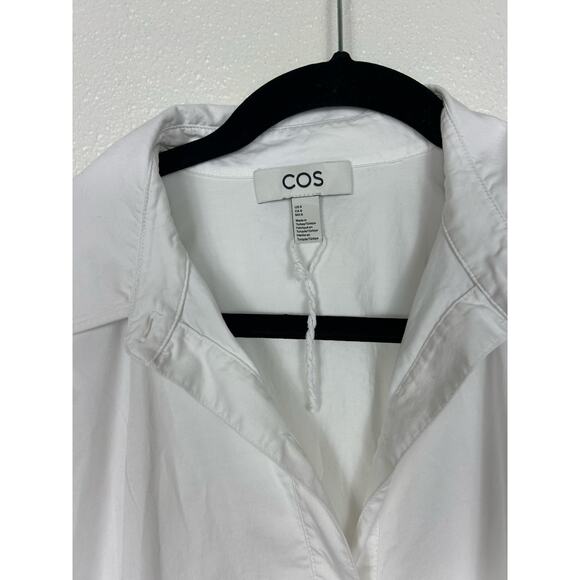 COS Oversized Maxi Shirt Dress White Sz 8 Minimal - Picture 5 of 7